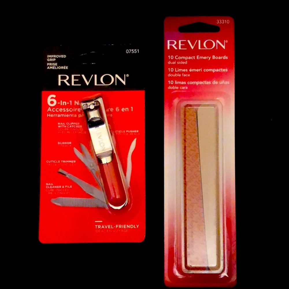 REVLON 6-in-1 Nail Clipper & 10 pack REVLON Emery Boards ALL NEW